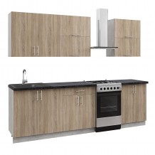 ΣΥΝΘΕΣΗ ΚΟΥΖΙΝΑΣ ΜΕΛΑΜΙΝΗ SONAMA ΜΑΥΡΟ ΜΑΡΜΑΡΟ TOP 200x47x84 8Υεκ HM2469 01 c489676