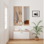 ΣΕΤ ΕΙΣΟΔΟΥ ΜΕ ΚΑΘΡΕΠΤΗ VERN HM2476 04 ΜΕΛΑΜΙΝΗ ΣΕ ΣΟΝΑΜΑ-ΛΕΥΚΟ 80x27x175Υεκ c489686