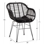 ΠΟΛΥΘΡΟΝΑ ΜΕ ΜΑΞΙΛΑΡΙ ΜΕΤΑΛΛΙΚΗ ALLEGRA HM5450 32 ΜΕ WICKER ΜΑΥΡΟ 58x59x82Υεκ c489716