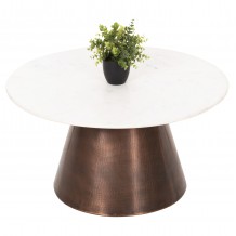 ΤΡΑΠΕΖΙ ΣΑΛΟΝΙΟΥ FODEN HM9721 ΛΕΥΚΟ ΜΑΡΜΑΡΟ TOP ΚΑΙ ΜΕΤΑΛΛΟ Φ77x40Υεκ c489740