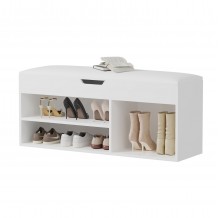 ΠΑΠΟΥΤΣΟΘΗΚΗ ΜΕ ΚΑΘΙΣΜΑ ROMIR HM2478 03 ΜΕΛΑΜΙΝΗ ΛΕΥΚΗ-KΑΘΙΣΜΑ PU ΛΕΥΚΟ 100x30x44Υ c489744