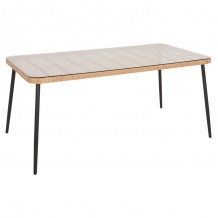 ΤΡΑΠΕΖΙ ΟΡΘΟΓΩΝΙΟ ALLEGRA HM5538 11 ΜΕΤΑΛ ΜΑΥΡΟ-P E RATTAN ΦΥΣΙΚΟ 159 5x89 5x72Υεκ c489785