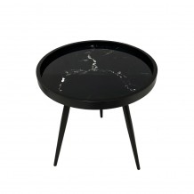 MARM SIDE TABLE ΜΑΥΡΟ ΜΕ PATTERN ΜΑΥΡΟ 49 5x49 5x52 c489816