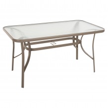 ΤΡΑΠΕΖΙ BRUNO HM5106 04 ΣΑΜΠΑΝΙ ΜΕΤΑΛΛΙΚΟ ΜΕ ΓΥΑΛΙΝΗ ΕΠΙΦΑΝΕΙΑ 140Χ80Χ71Υεκ c489954