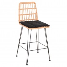 ΣΚΑΜΠΟ ΜΕΣ ΥΨΟΥΣ ALLEGRA HM5643 11 ΜΕΤΑΛΛΟ ΜΑΞΙΛΑΡΙ ΜΑΥΡΟ-WICKER ΜΠΕΖ 50x55x103Υεκ c489956