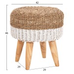 ΣΚΑΜΠΟ BEAM HM7827 01 ΞΥΛΟ ΤΕΑΚ ΚΑΙ SEAGRASS ΣΕ ΦΥΣΙΚΟ ΛΕΥΚΟ Φ42x46Yεκ c489995