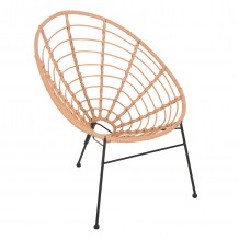 ΠΟΛΥΘΡΟΝΑ ΤΥΠΟΥ ΦΩΛΙΑ ΜΕΤΑΛΛΙΚΗ ALLEGRA HM5458 11 ΜΕ WICKER ΜΠΕΖ 73x78x88Υεκ c489999