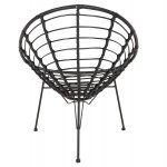 ΠΟΛΥΘΡΟΝΑ ΤΥΠΟΥ ΦΩΛΙΑ ΜΕΤΑΛΛΙΚΗ ALLEGRA HM5458 12 ΜΕ WICKER-ΜΑΥΡΟ 73x78x88Υεκ c490004