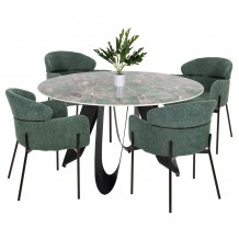 ΣΕΤ ΤΡΑΠΕΖΑΡΙΑΣ 5ΤΜΧ ZOD HM21045 ΣΤΡΟΓΓΥΛΟ ΤΡΑΠΕΖΙ ΜΕ ΚΕΡΑΜΙΚΟ TOP-4 ΠΟΛΥΘΡΟΝΕΣ ΠΕΤΡΟΛ c490017