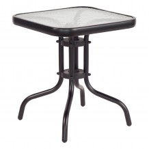 ΤΡΑΠΕΖΙ ΒΟΗΘΗΤΙΚΟ FIGO HM6067 03 ΜΕΤΑΛΛΙΚΟ ΜΑΥΡΟ-ΓΥΑΛΙΝΗ ΕΠΙΦΑΝΕΙΑ 45x45x51Yεκ c490028