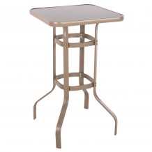 ΤΡΑΠΕΖΙ ΜΠΑΡ ΤΕΤΡΑΓΩΝΟ FIGGY HM6066 04 ΜΕΤΑΛΛΙΚΟ ΣΑΜΠΑΝΙ-ΓΥΑΛΙ ΑΣΦΑΛΕΙΑΣ 60x60x100Υεκ c490034