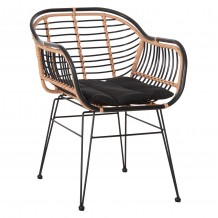 ΠΟΛΥΘΡΟΝΑ ALLEGRA HM5663 11 ΜΕΤΑΛ ΣΚΕΛΕΤΟΣ-P E RATTAN ΜΠΕΖ-ΜΑΥΡΟ 58x59x81Υεκ c490061