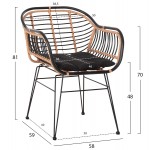 ΠΟΛΥΘΡΟΝΑ ALLEGRA HM5663 11 ΜΕΤΑΛ ΣΚΕΛΕΤΟΣ-P E RATTAN ΜΠΕΖ-ΜΑΥΡΟ 58x59x81Υεκ c490061