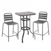 ΣΕΤ 3ΤΜΧ ΕΞΩΤΕΡΙΚΟΥ ΧΩΡΟΥ LAURA HM21054 01 ΓΚΡΙ ΜΕΤΑΛΛΟ ΑΛΟΥΜΙΝΙΟ c490065