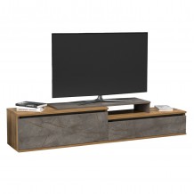 ΕΠΙΠΛΟ TV LEIS HM18186 ΜΕΛΑΜΙΝΗ ΣΕ ΦΥΣΙΚΟ ΞΥΛΟΥ ΟΨΗ ΓΚΡΙ ΜΑΡΜΑΡΟ 180x35x42Υεκ c490137