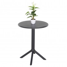 ΤΡΑΠΕΖΙ ΠΟΛΥΠΡΟΠΥΛΕΝΙΟΥ ΣΤΡΟΓΓΥΛΟ TERRIN HM6124 20 ΓΚΡΙ Φ61x77Υεκ c490153