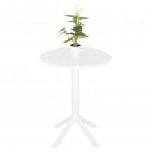 ΤΡΑΠΕΖΙ ΠΟΛΥΠΡΟΠΥΛΕΝΙΟΥ ΣΤΡΟΓΓΥΛΟ TERRIN HM6124 11 ΛΕΥΚΟ Φ61x77Υεκ c490155