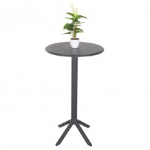 ΤΡΑΠΕΖΙ ΜΠΑΡ ΣΤΡΟΓΓΥΛΟ TERRIN HM6126 20 ΠΟΛΥΠΡΟΠΥΛΕΝΙΟ ΓΚΡΙ Φ60x106Υεκ c490160