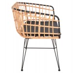 ΠΑΓΚΑΚΙ ΔΙΘΕΣΙΟ ALLEGRA HM5692 11 P E RATTAN ΜΠΕΖ-ΜΑΥΡΟΣ ΜΕΤΑΛ ΣΚΕΛΕΤΟΣ 125x60x77Υεκ c490174