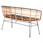 ΠΑΓΚΑΚΙ ΔΙΘΕΣΙΟ ALLEGRA HM5692 11 P E RATTAN ΜΠΕΖ-ΜΑΥΡΟΣ ΜΕΤΑΛ ΣΚΕΛΕΤΟΣ 125x60x77Υεκ c490174