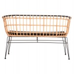 ΠΑΓΚΑΚΙ ΔΙΘΕΣΙΟ ALLEGRA HM5692 11 P E RATTAN ΜΠΕΖ-ΜΑΥΡΟΣ ΜΕΤΑΛ ΣΚΕΛΕΤΟΣ 125x60x77Υεκ c490174