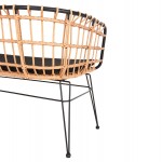 ΠΑΓΚΑΚΙ ΔΙΘΕΣΙΟ ALLEGRA HM5692 11 P E RATTAN ΜΠΕΖ-ΜΑΥΡΟΣ ΜΕΤΑΛ ΣΚΕΛΕΤΟΣ 125x60x77Υεκ c490174