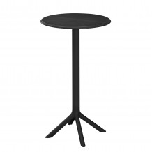 ΤΡΑΠΕΖΙ ΜΠΑΡ ΣΤΡΟΓΓΥΛΟ TERRIN HM6126 12 ΠΟΛΥΠΡΟΠΥΛΕΝΙΟ ΜΑΥΡΟ Φ61x107Υεκ c490208