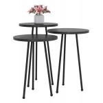 ΣΕΤ ΒΟΗΘ ΤΡΑΠΕΖΑΚΙΑ KISSA HM18174 02 ΜΕΛΑΜΙΝΗ ΜΑΥΡΟ ΜΑΡΜΑΡΟ-ΜΑΥΡΑ ΜΕΤΑΛ ΠΟΔΙΑ c490216