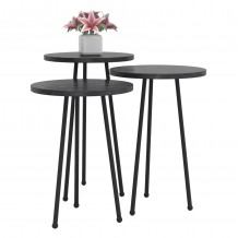 ΣΕΤ ΒΟΗΘ ΤΡΑΠΕΖΑΚΙΑ KISSA HM18174 02 ΜΕΛΑΜΙΝΗ ΜΑΥΡΟ ΜΑΡΜΑΡΟ-ΜΑΥΡΑ ΜΕΤΑΛ ΠΟΔΙΑ c490216