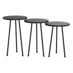 ΣΕΤ ΒΟΗΘ ΤΡΑΠΕΖΑΚΙΑ KISSA HM18174 02 ΜΕΛΑΜΙΝΗ ΜΑΥΡΟ ΜΑΡΜΑΡΟ-ΜΑΥΡΑ ΜΕΤΑΛ ΠΟΔΙΑ c490216