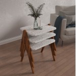 ΣΕΤ 3ΤΜΧ ΒΟΗΘΗΤΙΚΑ ΤΡΑΠΕΖΑΚΙΑ REACHER HM18176 03 ΜΕΛΑΜΙΝΗ ΣΕ ΚΑΡΥΔΙ-ΛΕΥΚΟ ΜΑΡΜΑΡΟ 40x30x40Υεκ c490233