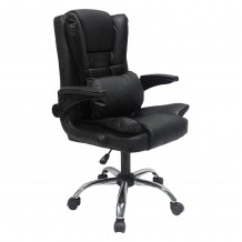 ΚΑΡΕΚΛΑ ΓΡΑΦΕΙΟΥ CANAN HM1201 ΜΑΥΡO PVC-ΜΑΥΡΟ NYLON-ΒΑΣΗ ΧΡΩΜΙΟΥ 69x48x98Υεκ c490261