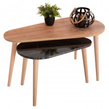 ΤΡΑΠΕΖΙΑ ΣΑΛΟΝΙΟΥ 2ΤΜΧ APRILIA HM18179 02 ΜΕΛΑΜΙΝΗ ΦΥΣΙΚΟ-ΜΑΥΡΟ ΜΑΡΜΑΡΟ 95x47x47Υεκ c490276