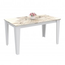 ΤΡΑΠΕΖΙ ΚΟΥΖΙΝΑΣ BORIS HM18220 01 ΜΕΛΑΜΙΝΗ ΣΕ ΛΕΥΚΟ ΜΑΡΜΑΡΟ-ΛΕΥΚΟ ΧΡΩΜΑ 130x75x75Υεκ c490318