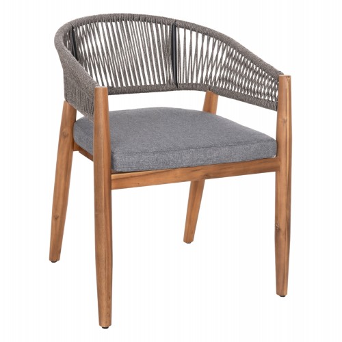 ΠΟΛΥΘΡΟΝΑ NAVAN HM6135 01 ΞΥΛΟ ΑΚΑΚΙΑΣ ΦΥΣΙΚΟ-ΣΧΟΙΝΙ NYLON ΓΚΡΙ 59x58x76Υεκ SET 4τμχ c490440