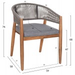 ΠΟΛΥΘΡΟΝΑ NAVAN HM6135 01 ΞΥΛΟ ΑΚΑΚΙΑΣ ΦΥΣΙΚΟ-ΣΧΟΙΝΙ NYLON ΓΚΡΙ 59x58x76Υεκ SET 4τμχ c490440