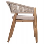 ΠΟΛΥΘΡΟΝΑ NAVAN HM6135 02 ΞΥΛΟ ΑΚΑΚΙΑΣ ΦΥΣΙΚΟ-ΣΧΟΙΝΙ NYLON ΜΠΕΖ 59x58x76Υεκ SET 4τμχ c490441