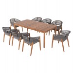 ΣΕΤ ΤΡΑΠΕΖΑΡΙΑΣ 9ΤΜΧ NAVANT HM21066 01 ΤΡΑΠΕΖΙ ΜΕ 8 ΚΑΡΕΚΛΕΣ ΞΥΛΟ ΑΚΑΚΙΑΣ-ΣΧΟΙΝΙ ΓΚΡΙ c490461