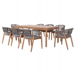 ΣΕΤ ΤΡΑΠΕΖΑΡΙΑΣ 9ΤΜΧ NAVANT HM21066 01 ΤΡΑΠΕΖΙ ΜΕ 8 ΚΑΡΕΚΛΕΣ ΞΥΛΟ ΑΚΑΚΙΑΣ-ΣΧΟΙΝΙ ΓΚΡΙ c490461