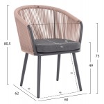 ΠΟΛΥΘΡΟΝΑ ΑΛΟΥΜΙΝΙΟΥ HARRIET HM5548 12 ΑΝΘΡΑΚΙ-ΜΠΕΖ ΣΧΟΙΝΙ 60x62x80 5Υεκ SET 4τμχ c490480