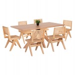 ΣΕΤ ΤΡΑΠΕΖΑΡΙΑΣ ΕΣΩΤ ΧΩΡΟΥ 7ΤΜΧ HM21059 ΤΡΑΠΕΖΙ PAOLO ΚΑΙ 6 ΚΑΡΕΚΛΕΣ FREDRIK-ΦΥΣΙΚΟ c490513