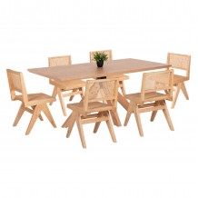 ΣΕΤ ΤΡΑΠΕΖΑΡΙΑΣ ΕΣΩΤ ΧΩΡΟΥ 7ΤΜΧ HM21059 ΤΡΑΠΕΖΙ PAOLO ΚΑΙ 6 ΚΑΡΕΚΛΕΣ FREDRIK-ΦΥΣΙΚΟ c490513