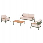 ΣΕΤ ΣΑΛΟΝΙ ΕΞ ΧΩΡΟΥ 4ΤΜΧ ELARA HM6195 06 ΠΡΑΣΙΝΟ ΑΛΟΥΜΙΝΙΟ-ΜΠΕΖ OLEFIN-TEAK ΦΥΣΙΚΟ c490515