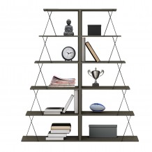 ΣΕΤ ΒΙΒΛΙΟΘΗΚΕΣ 2ΤΜΧ MINI TARS HM11772 13 ΜΕΛΑΜΙΝΗ OLIVE GREY-ΜΑΥΡΕΣ ΒΕΡΓΕΣ 65x24x146Υεκ x2 c490527