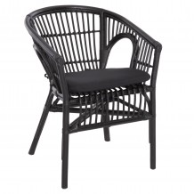 ΠΟΛΥΘΡΟΝΑ DAMPAR HM9929 03 RATTAN ΜΑΞΙΛΑΡΙ ΣΕ ΜΑΥΡΟ 58x63x79Υεκ c490529