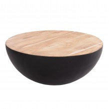 ΔΙΑΚΟΣΜΗΤΙΚΟ ΤΡΑΠΕΖΙ ΣΑΛΟΝΙΟΥ BOWL Φ90X37 5Yεκ ΜΑΥΡΟ ΜΕ ΞΥΛΟ ΑΚΑΚΙΑΣ HM8717 21 c490543