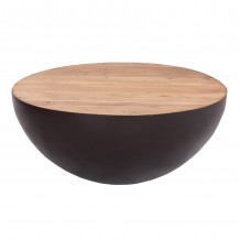 ΔΙΑΚΟΣΜΗΤΙΚΟ ΤΡΑΠΕΖΙ ΣΑΛΟΝΙΟΥ BOWL Φ89 5X39Yεκ RUSTY ΜΕ ΞΥΛΟ ΑΚΑΚΙΑΣ HM8717 22 c490544