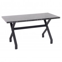 ΤΡΑΠΕΖΙ ΚΟΥΖΙΝΑΣ LANA HM18221 02 ΜΕΛΑΜΙΝΗ ΜΑΥΡΟ ΜΑΡΜΑΡΟ-ΜΑΥΡΑ ΜΕΤΑΛ ΠΟΔΙΑ 140x70x72 5Υεκ c490564