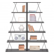 ΣΕΤ ΒΙΒΛΙΟΘΗΚΕΣ 2ΤΜΧ MINI TARS HM11772 20 ΜΕΛΑΜΙΝΗ ΓΚΡΙ-ΜΑΥΡΟ 65x24x146Υεκ x2 c490574