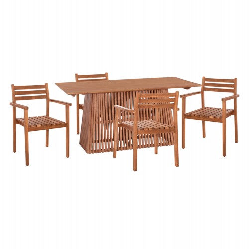 ΣΕΤ ΤΡΑΠΕΖΑΡΙΑΣ 5ΤΜΧ HENDER HM21078 04 ΟΡΘΟΓΩΝΙΟ ΤΡΑΠΕΖΙ 4 ΚΑΡΕΚΛΕΣ c490590